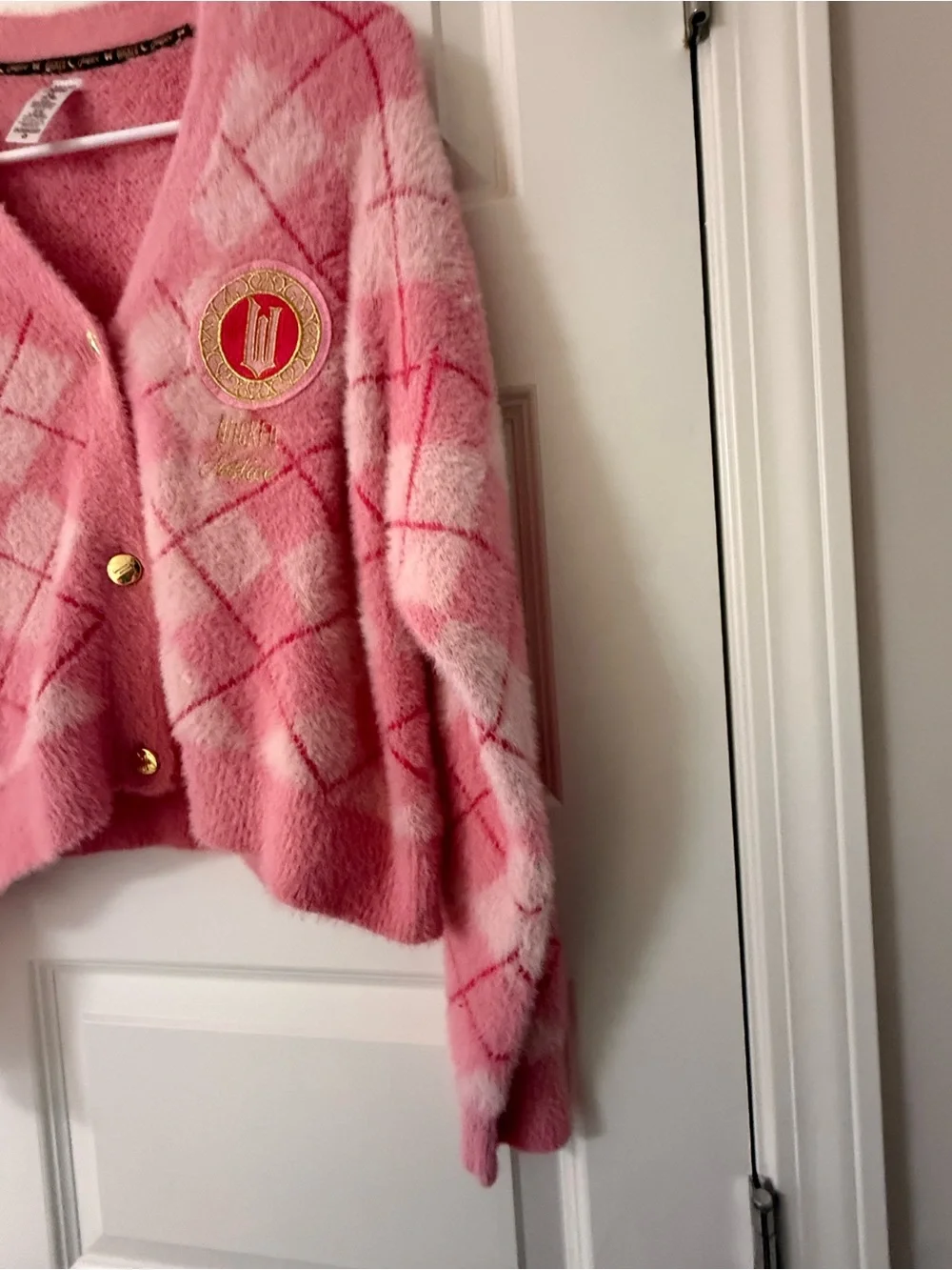 Wicked x Justice Pink Argyle Cardigan Kids XL (16/18)
